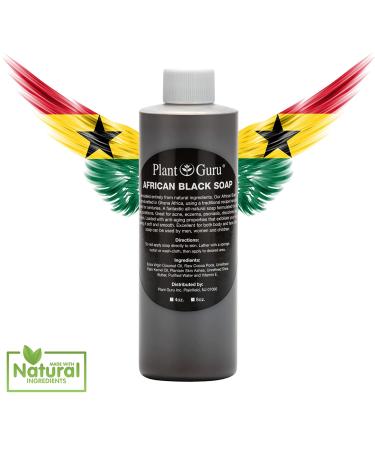 African Black Soap Liquid 8 oz - 100% Pure Natural Acne & Eczema Treatment - Unscented Face & Body Wash - Buy Online on GoSupps.com