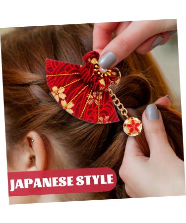 minkissy 2 Pairs flower design hair clips kimono cute sector Cherry blossoms Accessories hairpin Costume clothing kids hair accessories kids barrettes for hair Japan accessories - Buy Online on GoSupps.com