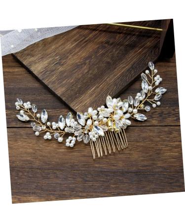 DOITOOL Hair Comb for Bride Wedding Hair Barrette Flower Pearl Comb Bridesmaid Hair Clips Bridal Hair Clips Rhinestone Hair Comb Bridal Hair Comb Clip Wedding Hair Comb Accessories Dress - Buy Online on GoSupps.com