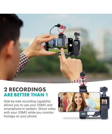 Movo OPR-50 Smartphone Video Rig for DJI OSMO Pocket 1 & 2 - Includes Smartphone Mount and 2X Shoe Mount - Phone Stabilizer for Video Recording with Microphone and Light support - Buy Online on GoSupps.com