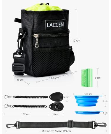 LACCEN Dog Training Treat Pouch with Poop Bag, Collapsible Bowl & Clicker - Adjustable Waistband for Women Men - Black - Buy Online on GoSupps.com