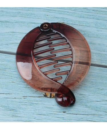 Sowaka Small Banana Hair Clip Comb Set for Women - Fashion Locking Round Plastic Hair Grips for Ponytail Holder - Ideal for Long, Straight, Curly, Thick Hair - 2 Pcs (Black and Brown) - Buy Online on GoSupps.com