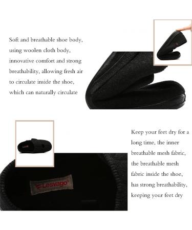 Yytcsjz Adjustable Men's Diabetic Slippers - Wide Air Cushion Lightweight Walking Shoes for Elderly - Black - Buy Online on GoSupps.com