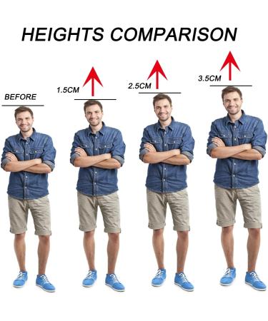 Height Increase Insoles for Men Women Elastic Shock Absorbing Heel Lift Inserts Shoe Cushion Pad Soft Comfort Height Lift Shoes Insoles (3.5cm Black&Green) 3.5cm Black&green - Buy Online on GoSupps.com