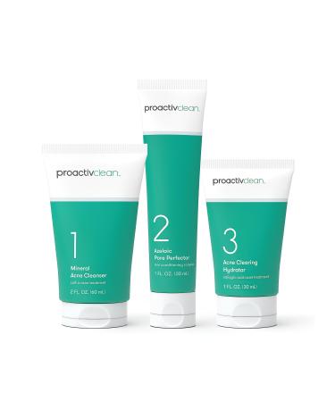 Proactiv Clean 3 Step Acne Treatment Routine- Sulfur Acne Treatment Cleanser Azelaic Acid Serum and Facial Moisturizer for Acne Prone Skin- 30 Day Acne Skin Care Kit w/Zits Happen Pimple Patches