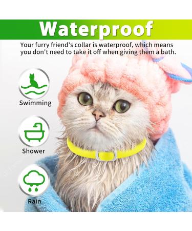 Cat Collar Set of 4 - 48cm - Stylish Green & Yellow Design for International Shipping - Buy Online on GoSupps.com