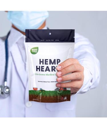 Evo Hemp Hearts (8oz) - 10g Protein, 12g Omega 3 & 6 - U.S. Grown Shelled Seeds | Gluten-free Non GMO Plant Protein - Buy Online on GoSupps.com