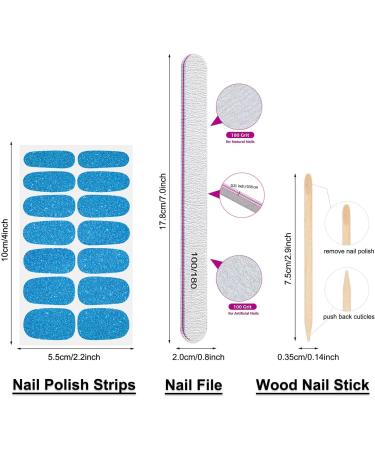 DANNEASY Glitter Nail Polish Stickers - 24 Sheets Self-Adhesive Full Nail Wraps for Women | Gel Nail Strips Manicure Kit with File & Cuticle Stick - Buy Online on GoSupps.com
