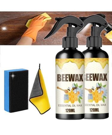 fencyatt Natural Micro-Molecularized Beeswax Spray Wood Seasoning Beewax Spray Bees Wax Furniture Polish And Cleaner Multipurpose Natural Beewax Wood Polish and Cleaner for Furniture Care (2PCS)