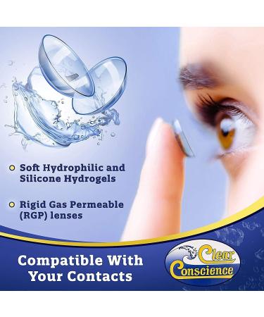 Clear Conscience Contact Lens Solution 12oz â€“ Multi-Purpose Sterile Eye Cleaner for Soft & RGP Lenses - Buy Online on GoSupps.com