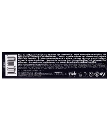 Rude Cosmetics High Gloss Profit Lip Lacquer - Best Dollar Lip Gloss for Women | 0.141 oz - International Shipping Available - Buy Online on GoSupps.com