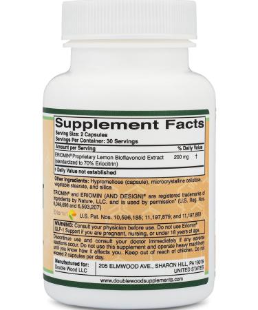 GLP-1 Supplement - Clinically Studied Bioflavonoid Extract to Help Support Natural GLP 1 Levels and Promote Gut Health (200mg 30 Servings) Std to 70% Eriocitrin and 5% Hesperidin by Double Wood - Buy Online on GoSupps.com
