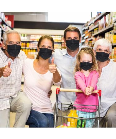 100Pcs Medical Grade Black Disposable Face Masks - 3 Ply - USA Made for Adults - Soft, Breathable & Comfortable - Buy Online on GoSupps.com