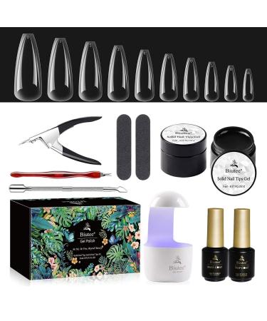 BIEUTEE NAGE TIPS SET With glue 500 pieces nail tips for gel nails glue gel press on nails mini UV lamp top/base coat nail tools - Buy Online on GoSupps.com