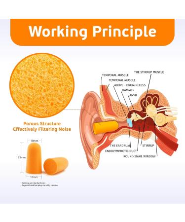 Buy 200Pcs Soft Foam Ear Plugs - Noise Cancelling Slow Rebound Disposable for Sleeping Snoring Shooting Study & Travel (Orange) - International Shipping Available - Buy Online on GoSupps.com