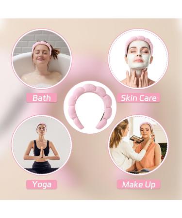 Feliciay Spa Headband for Women Sponge Terry Towel Cloth Fabric Head Band Puffy Makeup Headband Skincare Face Makeup Removal Washing Shower Cute Hair Accessories(Pink) - Buy Online on GoSupps.com