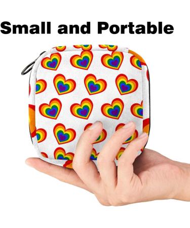 Colorful Storage Bags for Women's Bandages - Heart Pattern & Rainbow Love - Perfect for Menstrual Cups & First Period Essentials - Buy Online on GoSupps.com