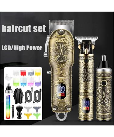 Professional Electric Oil Head Razor Set - Push & Shear Barber Clipper for Nose Hair Gift Box (Bronze) - International Shipping Available - Buy Online on GoSupps.com