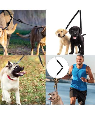 Double Dog Lead for Walking 2 Dogs No Tangle No Tangle Double Dog Distributor Lead with Adjustable Length Buckle Double Dog for Dog Lead for Small Medium and Large Pet (Black) - Buy Online on GoSupps.com