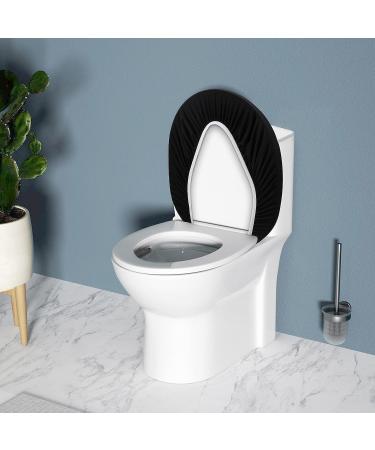 Stretch Spandex Washable Black Toilet Lid Cover - Elastic Bottom Seat Protector - Buy Online on GoSupps.com