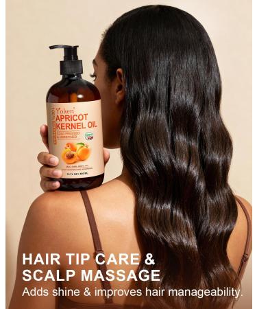 Yoken Cold Pressed Apricot Kernel Oil 16 fl oz Glass Bottle - Single Ingredient 100% Pure and Natural Apricot Oil Lightweight Carrier & Massage Oil for Skin & Hair Unscented & Hexane Free - Buy Online on GoSupps.com