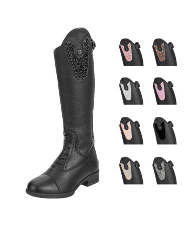 Suedwind Footwear Children's Riding boots Nova Kids Fun Leather -Real leather-Comfort insole-YKK-adaptable-breathable tops exchangeable tops separately available 37 EU EUR 37-Slim-Tall W30/H44