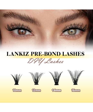 Lankiz Self-Adhesive Eyelashes - 160pcs No Glue Required 40D C Curl DIY Reusable Individual Eyelash Extensions - Buy Online on GoSupps.com