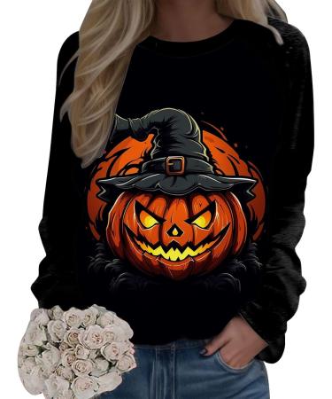 Halloween Costumes Printed Fashionable Casual Long Sleeved Zipper Round Neck Hoodies Sweater Tops Womens Band Black Large - Buy Online on GoSupps.com