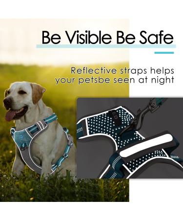 Thinkpet Anti-Train Dog Harness - Adjustable Non-Choking Breathable Padding Reflective Easy Control Handle - XL Bright Blue-Green (1 Pack) - Buy Online on GoSupps.com