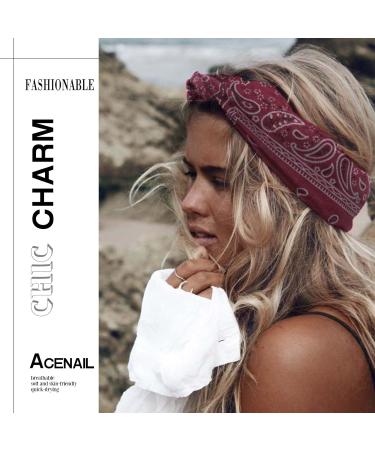 Acenail Wide Headbands - Non Slip Knotted Turban Hairbands for Women - Pack of 4 Floral and Leopard Print Sweatbands - Fashion Hair Accessories - Buy Online on GoSupps.com