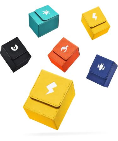 Totteri Card Deck Box with 100 Card Sleeves - Electric Yellow | Pokemon Trading Card Storage Case for 100+ Sleeved Cards | PVC-Free Card Holder for MTG/TCG - Buy Online on GoSupps.com