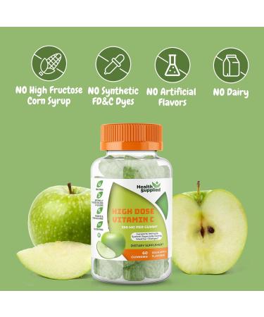 Vitamin C Immune Plus Support Booster Gummies | Daily Dietary Supplement | Natural Yummy Sour Apple Flavor Gummy | Vegan Plant Based Pectin - for Adult Men Woman Teens & Kids 1 - Buy Online on GoSupps.com