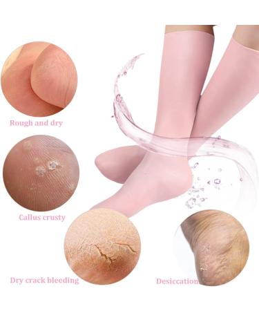 Moisturising Socks Anti Slip Elastic Silicone Socks for Women Comfortable Overnight Gel Socks Reusable Foot Moisturiser Socks for Repairing Dry Feet Cracked Heel Type 2 Calf Socks - Buy Online on GoSupps.com