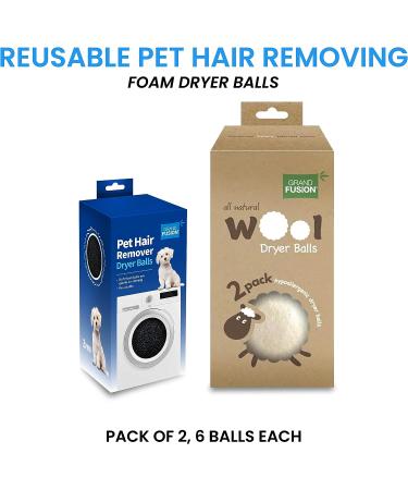 Ultimate Laundry Softener and Pet Hair Removal Balls Set - Wool Dryer Balls for Softening Clothes and Pet Hair Removal - Pack of 2 (6 balls each) - Buy Online on GoSupps.com