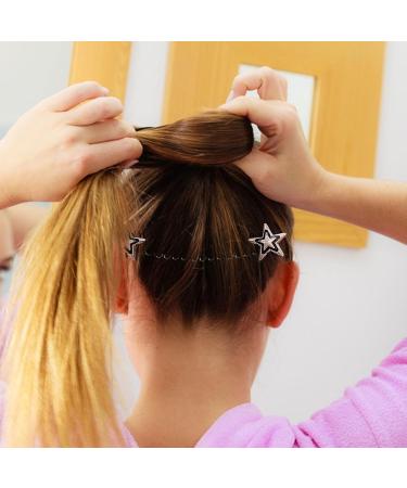 Stretchable Hair Clip U Shape Stretchable Hair Fixer Girl Hair Clips For Prom Daily Casual Wedding Dating Working And Traveling Maijia Silver Five-pointed Star - Buy Online on GoSupps.com