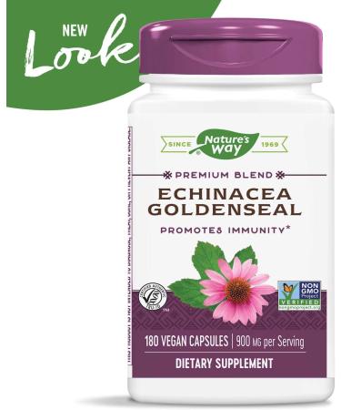 Buy Nature's Way Echinacea Goldenseal 900mg - 180 Vegan Capsules for Immune Support - Buy Online on GoSupps.com