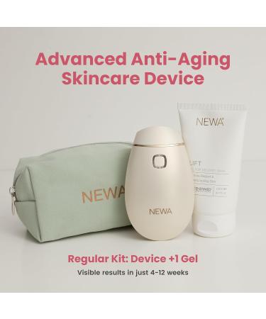 NEWA RF Wrinkle Reduction Device - FDA Cleared Skincare Tool for Facial Tightening & Collagen Boost. Includes 6 Months Gel Supply | Pink Advanced Kit - Buy Online on GoSupps.com