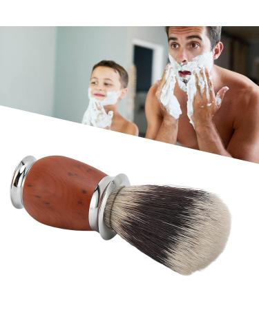 Men's Shaving Brush - Nylon Bristles & Wooden Handle | Lightweight Facial Hair Beard Brush for Home & Salon Use - Buy Online on GoSupps.com
