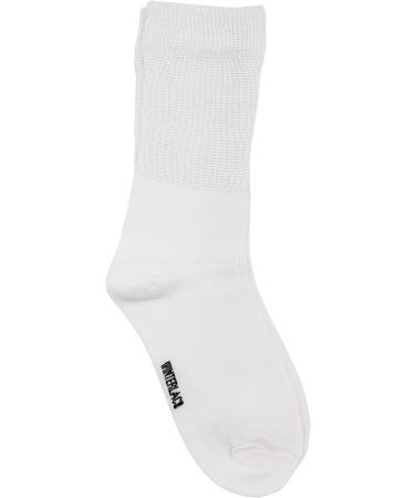 Bamboo Diabetic Socks 6 Pairs - Soft & Loose Fitting Unisex Pack - White, Medium - Buy Online on GoSupps.com