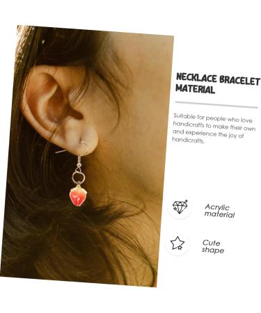 COHEALI 54 Pcs Acrylic Handmade Material Flower Dangle Earrings Mini Strawberry Pendant Novelty Ornaments 3d - Buy Online on GoSupps.com