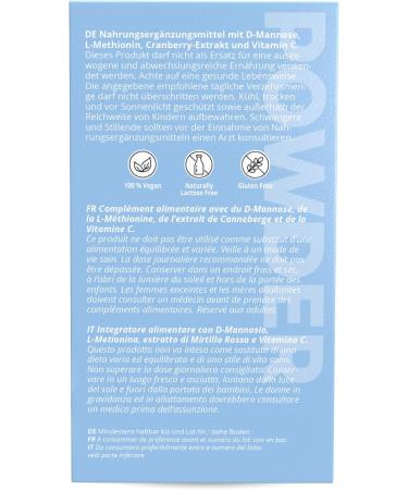 D-Mannose Powder with Cranberry L-Methionine & Rosehip Extract - Purely Vegan Supplement - 30 Sachets for Optimal Health - Buy Online on GoSupps.com