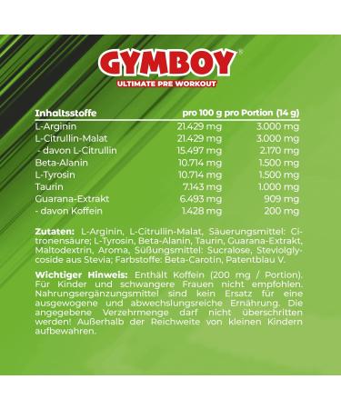 GYMBOY Ultimate Pre Workout - Martial Melon Edition (Watermelon Flavor) 392g | Fuel Your Workout - Buy Online on GoSupps.com