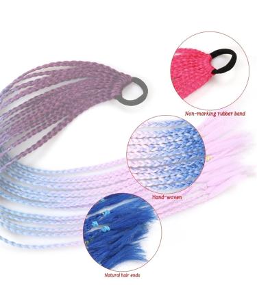Ponytail Extensions 60CM Colorful Mixed Braid Hairpieces for Girls Kids Dress Beautification Ornament Synthetic Rubber Band Twist Braid Ponytail Extension for Women(Color:0035) 24inch 0035 - Buy Online on GoSupps.com
