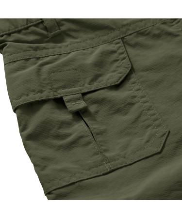 Kids Cargo Hiking Pants - Youth Outdoor Scout Uniform - Quick Dry & Waterproof - Army Green - Size 12 Years - Buy Online on GoSupps.com