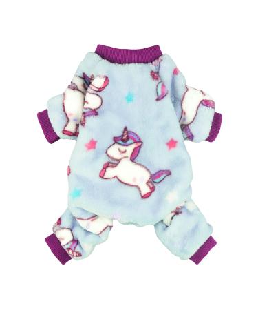 Fitwarm Unicorn Pet Clothes for Dog Pajamas Coat Cat PJS Jumpsuit Soft Velvet Purple - Buy Online on GoSupps.com