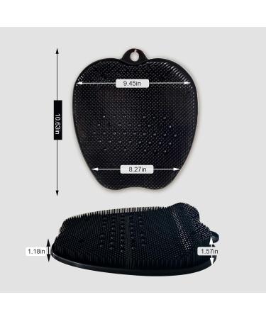 AXLOFO XL Shower Foot Scrubber Mat - Non-Slip Suction Cup Massager for Foot Exfoliation and Circulation - Relieve Tired Feet - Black - Buy Online on GoSupps.com
