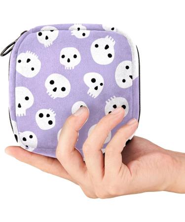Cartoon Skull Pattern Sanitary Napkin Storage Bag - Portable Menstrual Cup Pouch & Nursing Pad Holder (Multicolor) - Buy Online on GoSupps.com