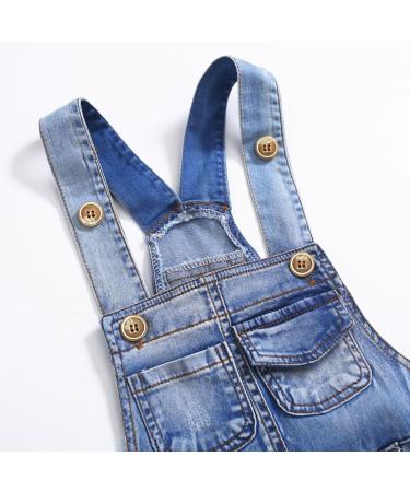 KIDSCOOL SPACE Baby Jean Overalls Toddler Summer Denim Shortall 2-3 Years Blue-1964 - Buy Online on GoSupps.com