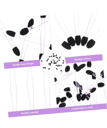 Healeved 100pcs Eye Shadow Stick Cosmetic Double Ended Makeup Brush Woman Eyes Rubber Cotton Tool 7.5x0.5cm Black - Buy Online on GoSupps.com