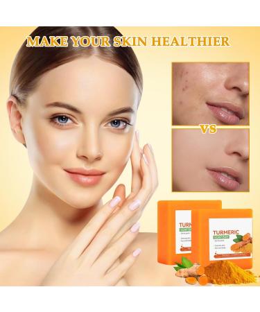 Turmeric Soap Nature Turmeric Soap Bar Handmade Face Soap for Body & Face Skincare Care Moisturizing Soap for Remove Acne Blackheads Dark Spot Hyperpigmentation Smooth Skin - Buy Online on GoSupps.com